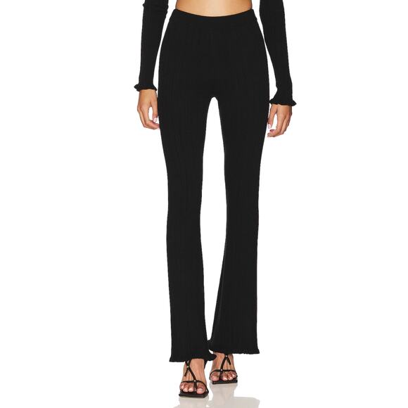 Danielle Bernstein Variegated Rib Pant in Black NWT Size Small - Picture 1 of 4